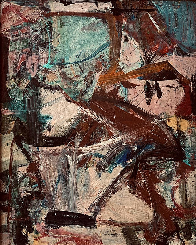 Expressionist, Oil on board, 1962, 32 by 40 inches