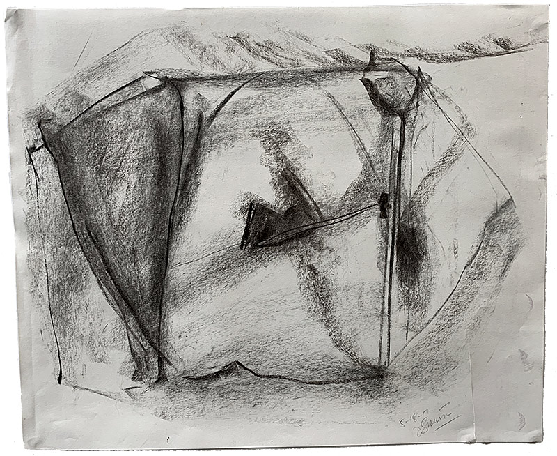 Drawings, Charcoal on paper, 2018, 16 by 14 inches