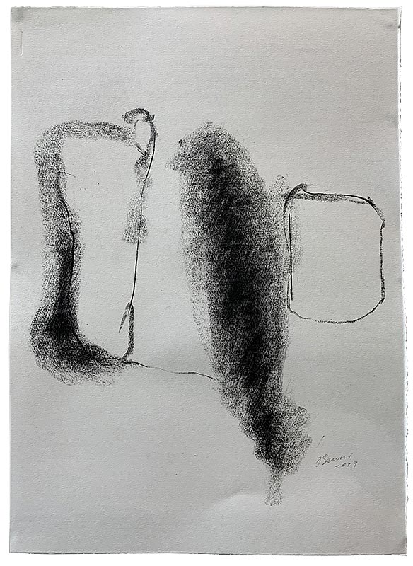 Drawings, Charcoal on paper, 2019, 14 by 20 inches
